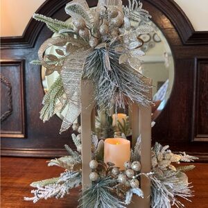 Elegant Gold and Silver Holiday Lantern